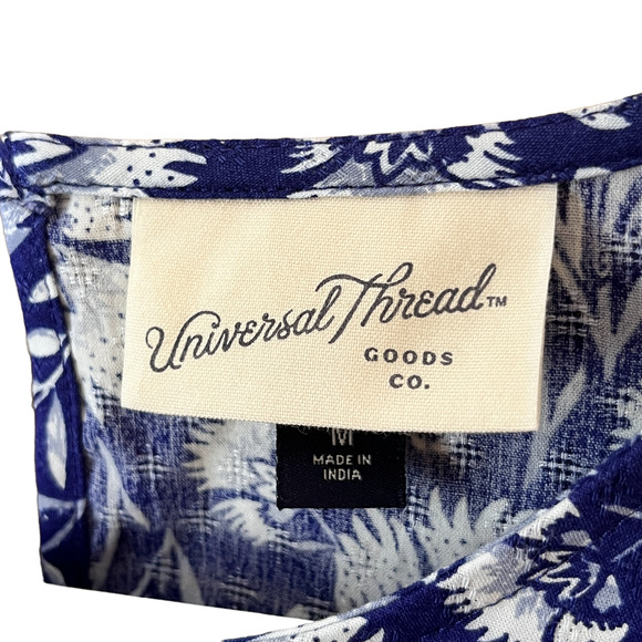 Universal Thread Shirt Blue Cottage Core Floral Ruffle New M - Picture 6 of 7